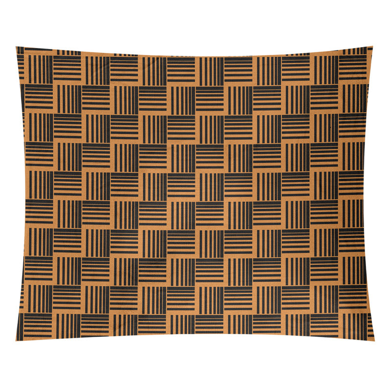 Tapisserie, H 27,5 po x l 37,5 po, Orange / Noir