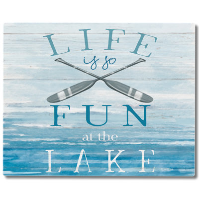 Fun At The Lake Tempered Glass Cutting Board 12" x 15"