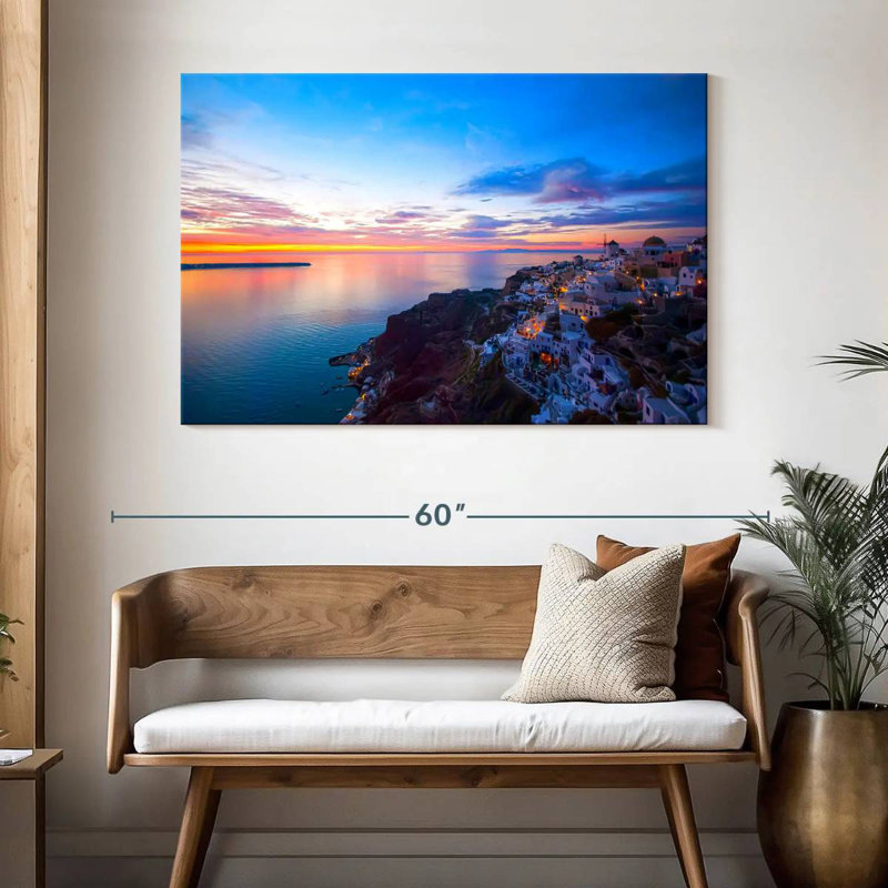 Soirée Kavia à Santorin, H 32 po x l 48 po