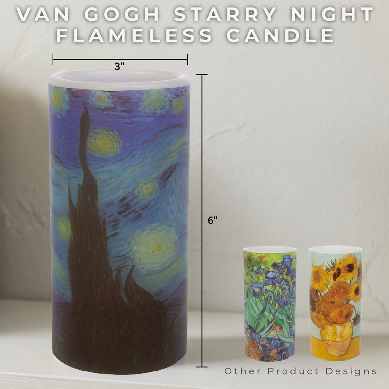 Winston Porter Van Gogh Starry Night Flameless LED Candles with Remote