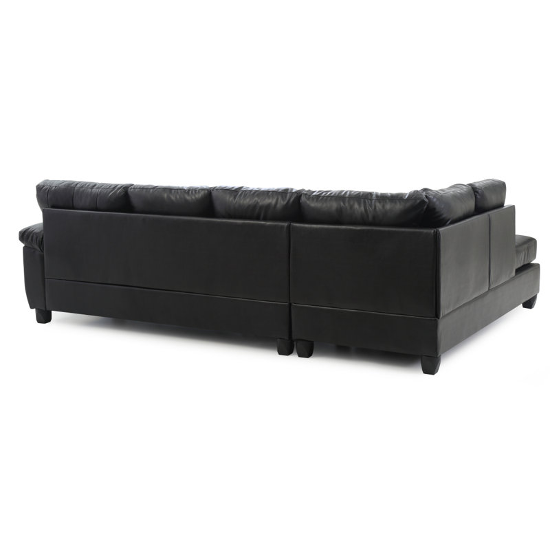 Gallant G903BSC Sectional , BLACK, Black Leather