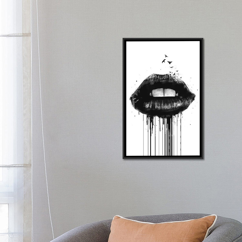 « Dead Love » par Balazs Solti-impression d’art graphique, H 26 po x l 18 po x 1,5 po, Toile avec cadre noir, Pas de tapis