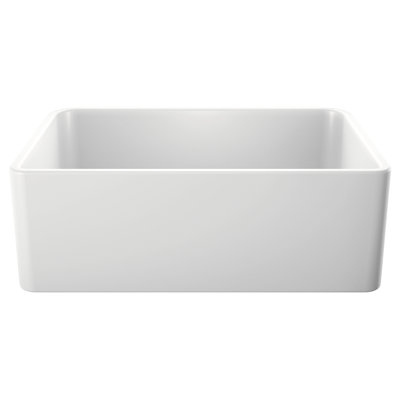 Évier de ferme à tablier frontal en argile réfractaire simple 30 po Cerana - Blanc