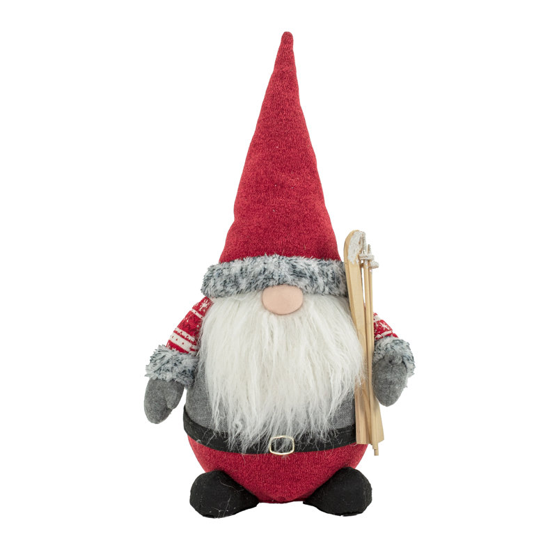 Plumes épaisses père noël avec figurine skiis