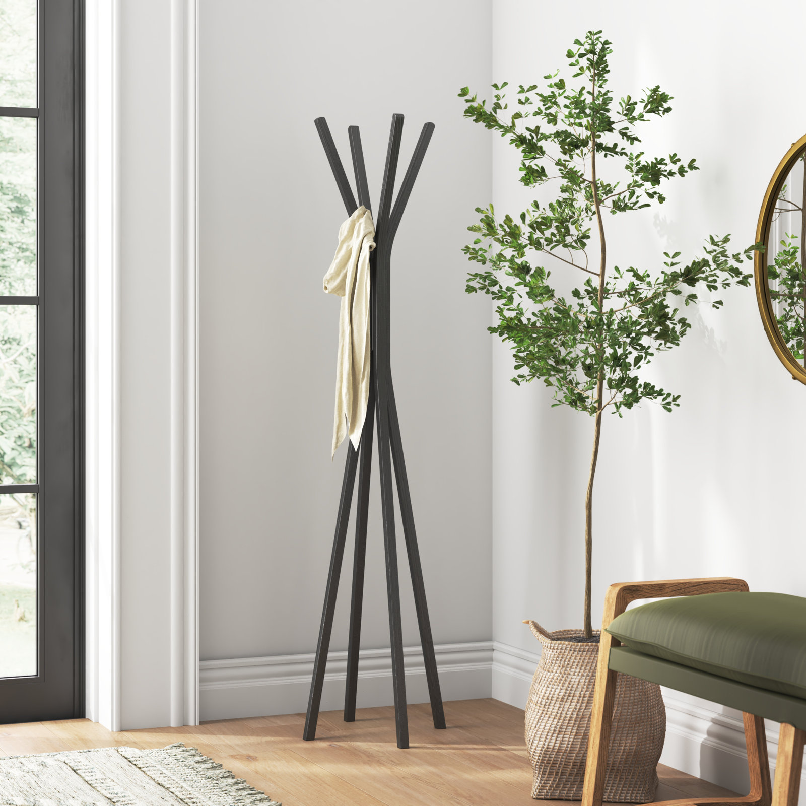 4 - Hook Freestanding Coat Rack