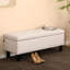 Banc de rangement rembourré, banc de bout de lit capitonné en lin pour le salon, la chambre à coucher-357542857
