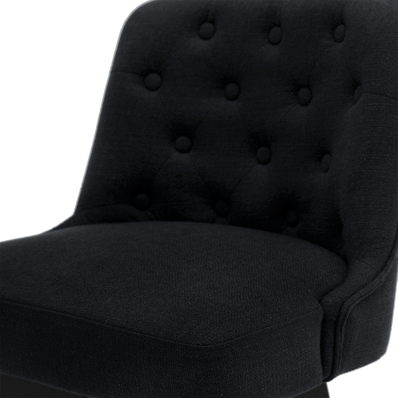 Swivel Upholstered 30'' Bar Stool Wood Leg, Bar Stool (30" Seat Height), 1, Black
