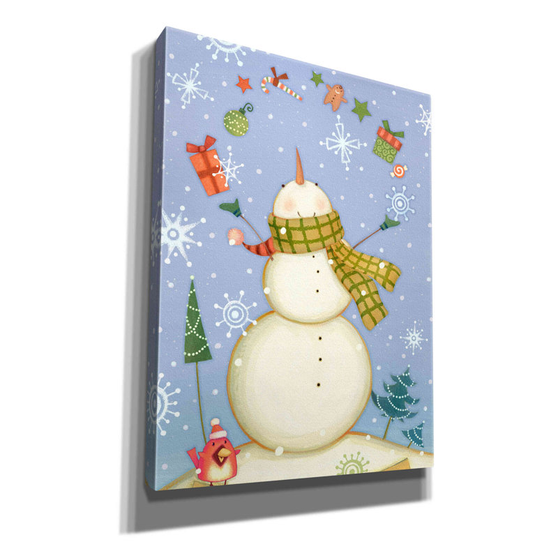 «Red Snow Barrel Studio» par Viv Eisner, art mural sur toile, H 16 po x l 12 po x P 0,75 po