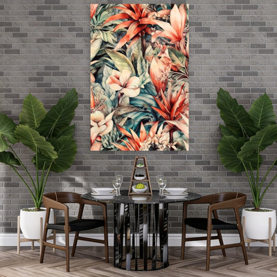 Lush Tropical Flora Organic Vintage Abstract Nature Tropical Wall Art