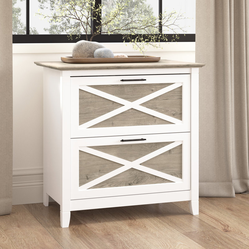 Katia 30'' Wide 2 -Drawer File Cabinet, Shiplap Gray/Pure White