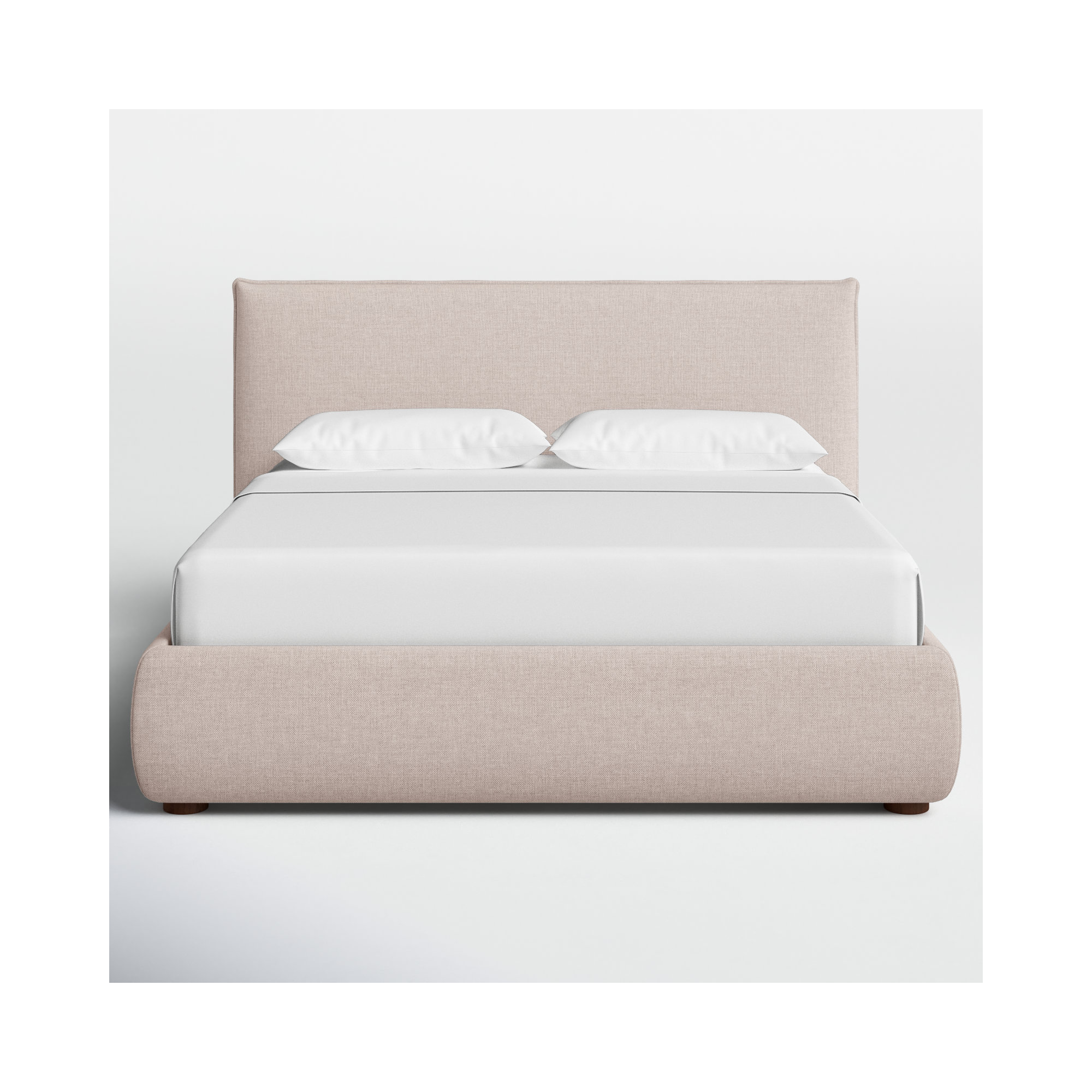 Timothy Upholstered Low Profile Platform Bed, Wheat Basketweave, 45.5, Queen