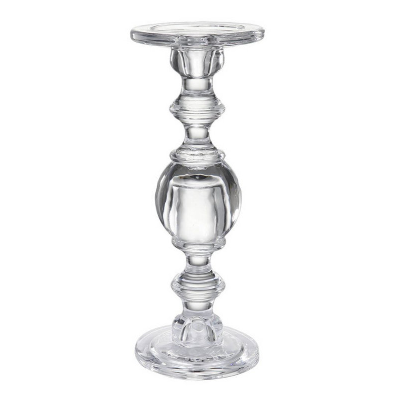 Chandelle de table en verre 2,76 po, H 11 po x l 4,5 po x P 4,5 po