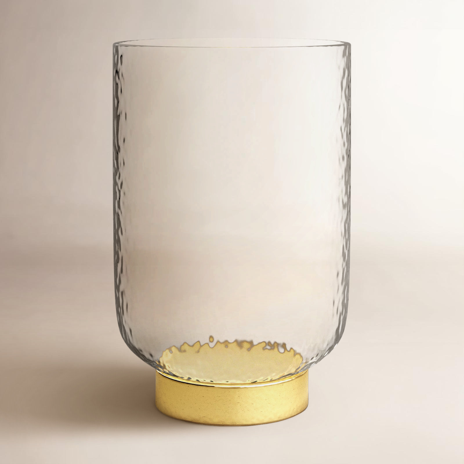 Glass Hurricane Candle Holder, 7.5" H x 5" W x 5" D