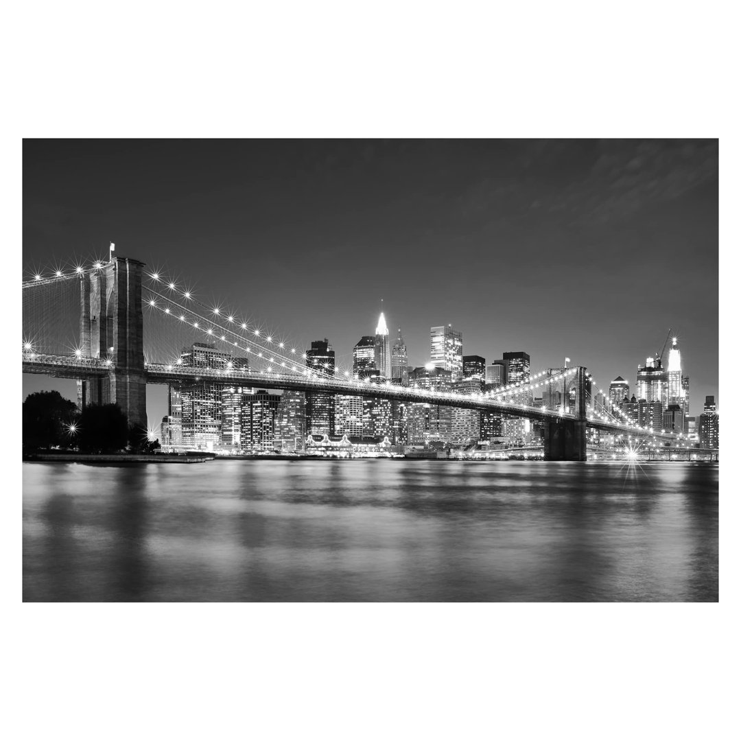 Nighttime Manhattan Bridge II 2.9m x 4.32m Textured Matt Peel & Stick Wall Mural
