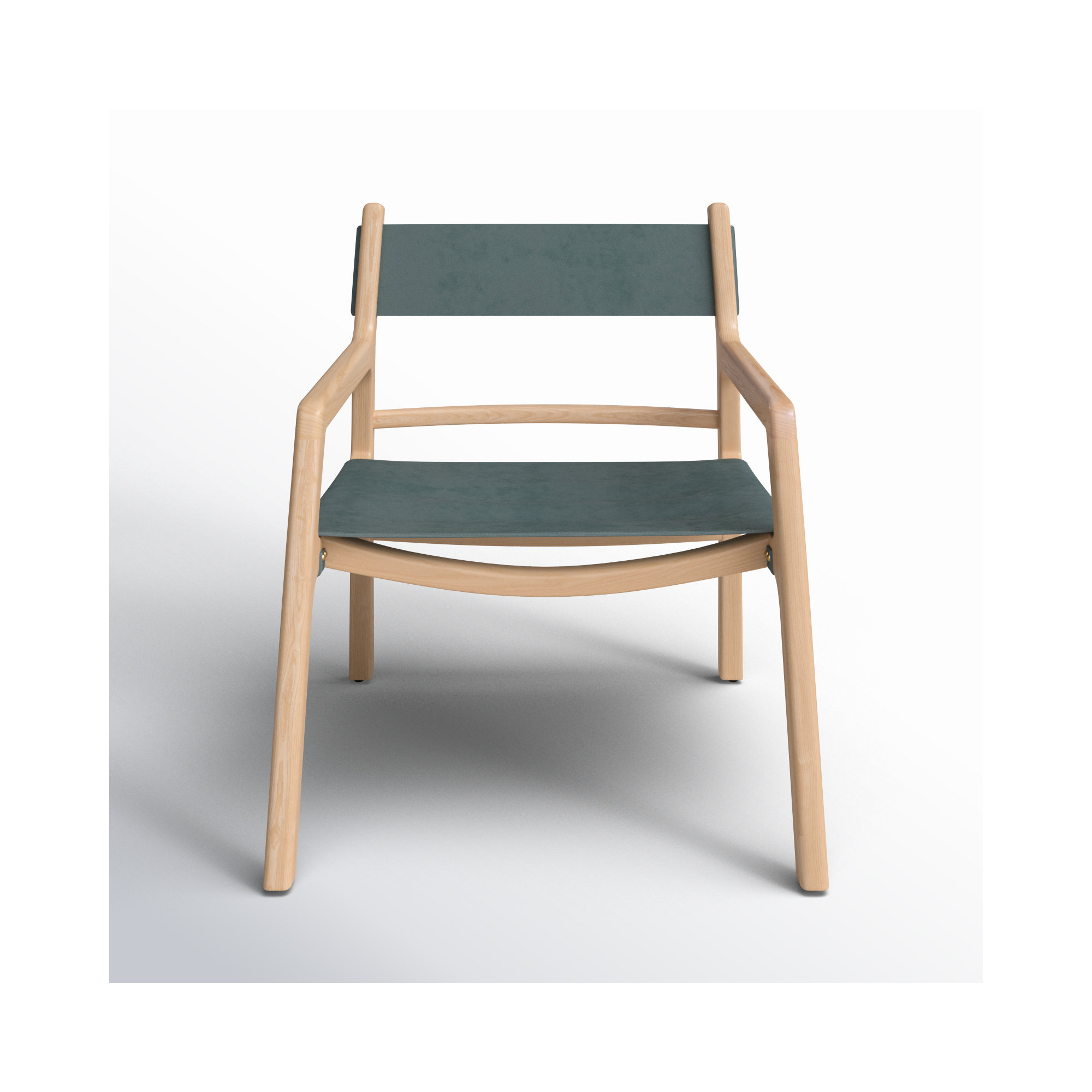 Sonora Upholstered Armchair, Green Genuine Leather