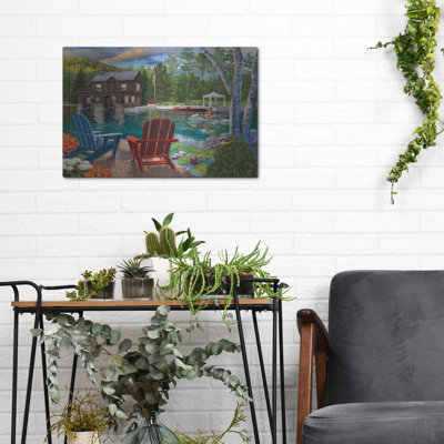Loon Peak® «Summer At The Boathouse» par Bigelow, illustrations en métal