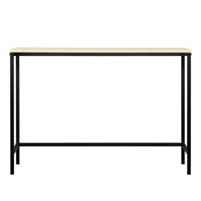 Table de véranda de style industriel monocouche en noyer clair pour l'extérieur