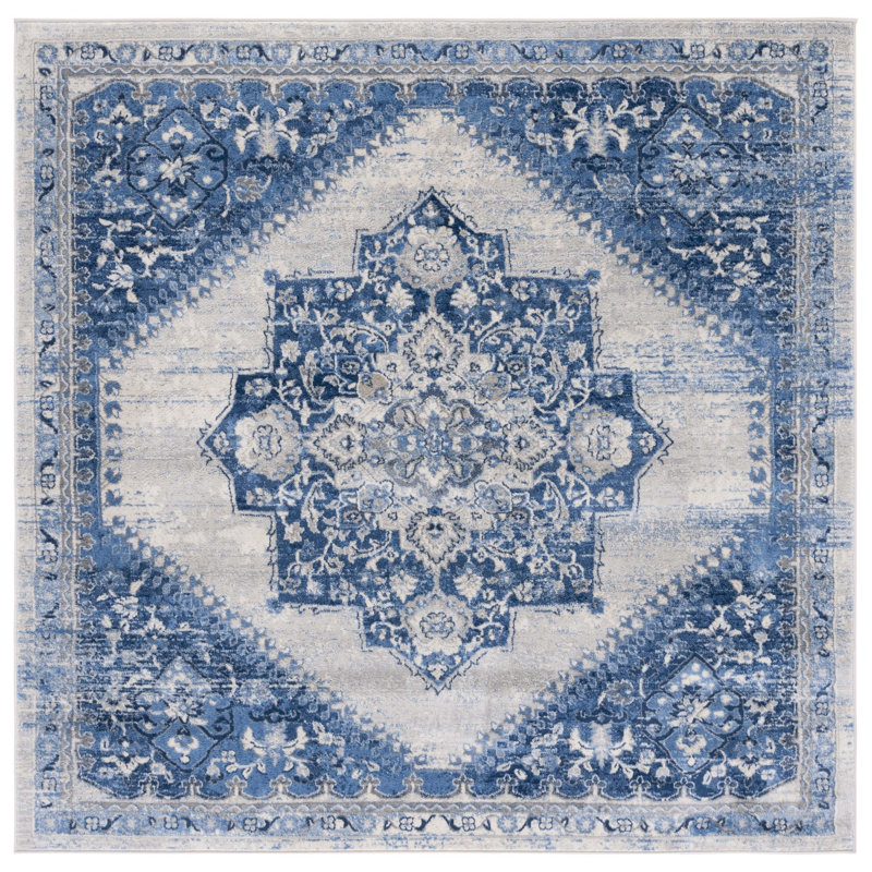 Clauda Performance Oriental Rug, Square 6'7"