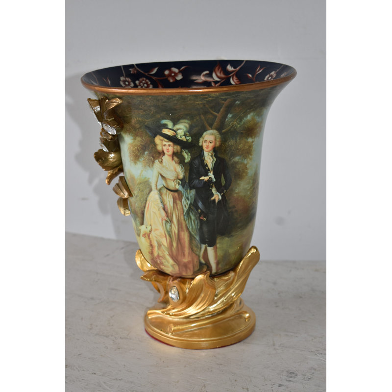 Mr And Mrs William Hallett Replica Resin Vase Size: 10" X 10" X 13"H