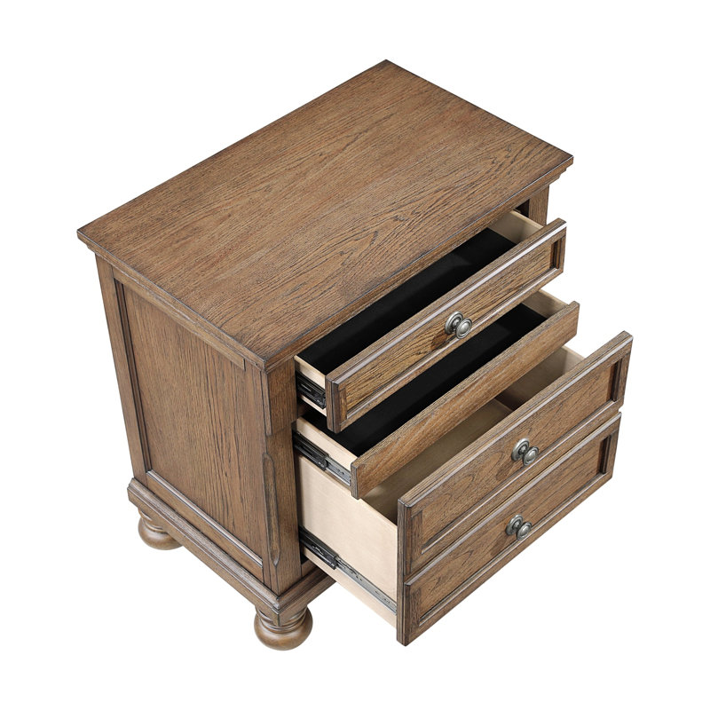 Table de chevet en bois avec tiroir caché