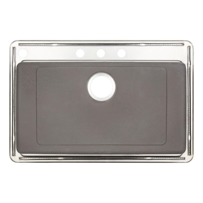 Melbrook 33 "L Drop-In Kitchen Sink With Accessories, 16-Gauge, 4 hole