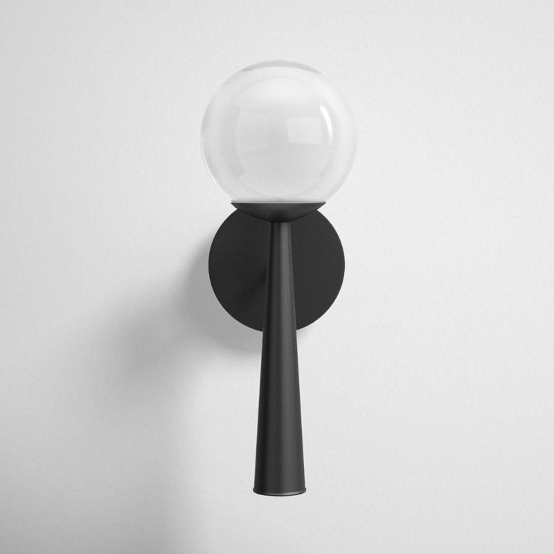 Joss & Main Cely Indoor Single Light Globe Wall Sconce, Black
