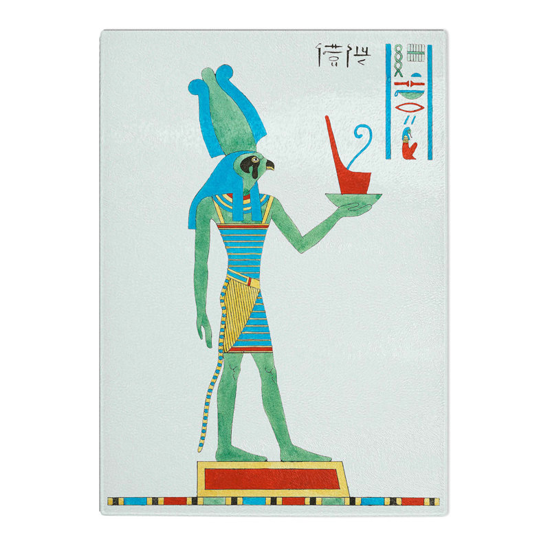 Tempered Glass Illustration of Ptah-Sokar Chopping Board, 28.5 cm x 39 cm