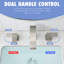 Robinet de lavabo de salle de bain en acier inoxydable à 2 poignées à 2 poignées de 8 pouces avec finition nickel, côté meuble-lavabo à 3 trous fixé au comptoir, poignées, fonctionnement manuel