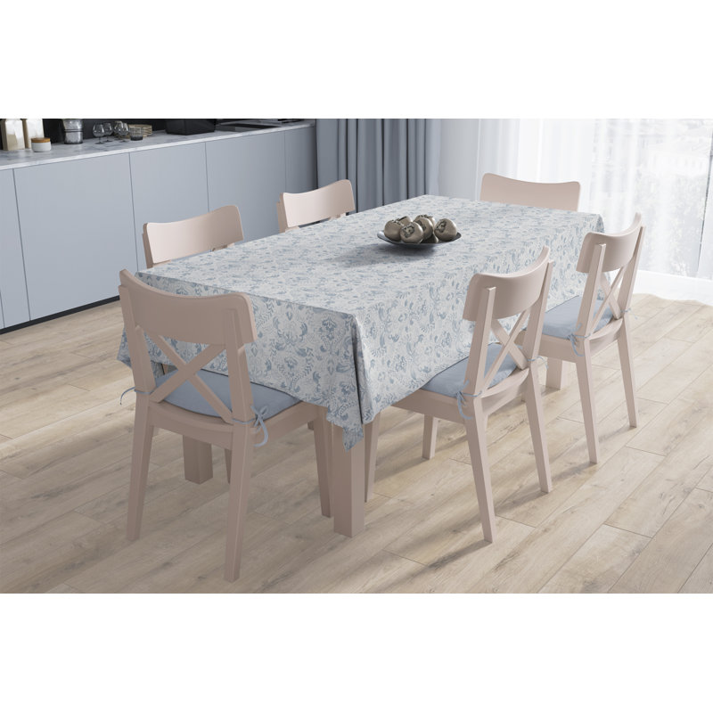 Nappe florale ronde, Bleu