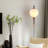 Kandace Mid Century Plug-in Wall Sconce With Round Lampshade Industrial Brass Hanging Light Fixture