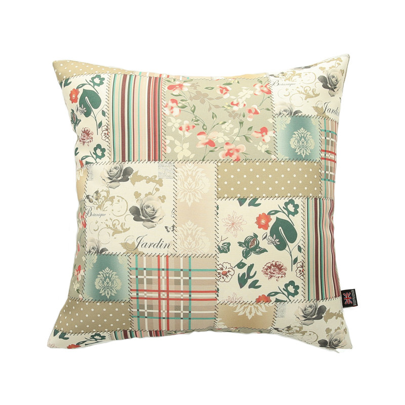 Chateau Patchwork Square Cushion, 43cm x 43cm, Beige