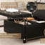 Grand tabouret de rangement carré avec deux portes de rangement, tabouret pour le salon et table basse cloutée de style Mid-Century moderne, similicuir noir-1959676640
