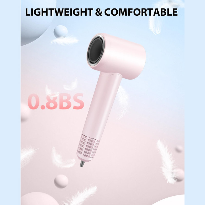Hair Dryer, 180000 RPM High-Speed Brushless Motor 500 Million Negative Ionic Blow Dryer for Fast Drying, Quiet Thermo-Control for Home, Travel & Salon