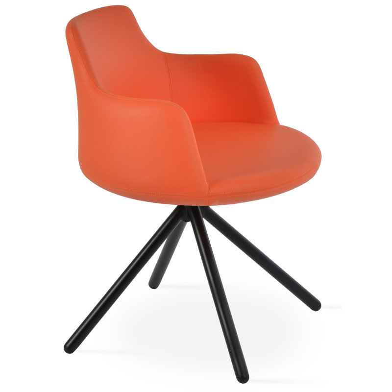 Chaise avec accoudoirs Dervish, Noir, Orange