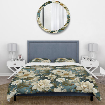 White Green Elegance Botanical Pattern I Bedding