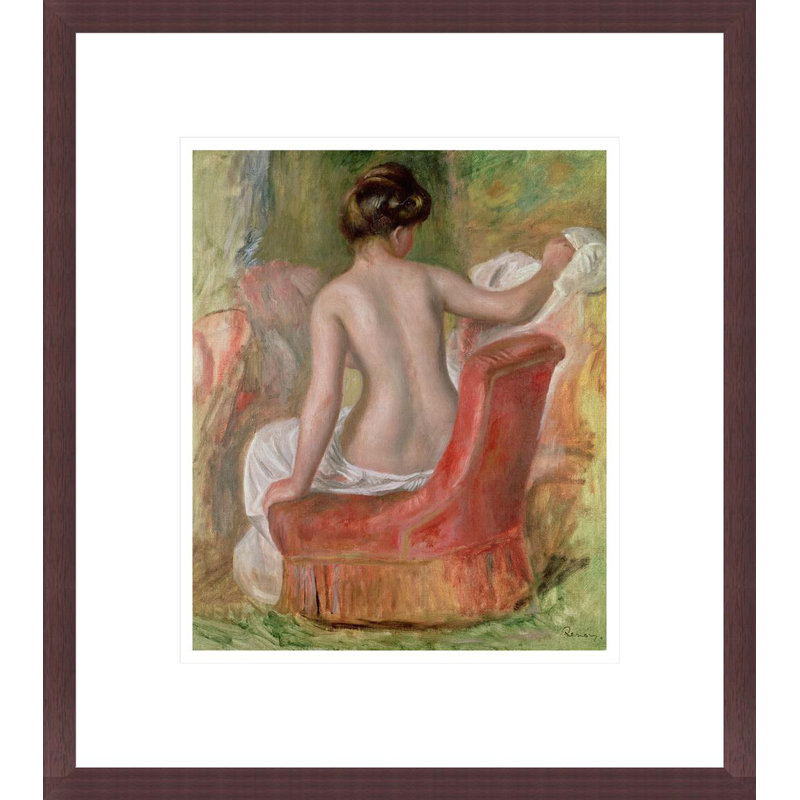 Nu dans un fauteuil par Pierre-Auguste Renoir, H 15,42 po x l 13,75 po
