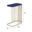Table d'appoint bleue et dorée avec utilitaire polyvalent