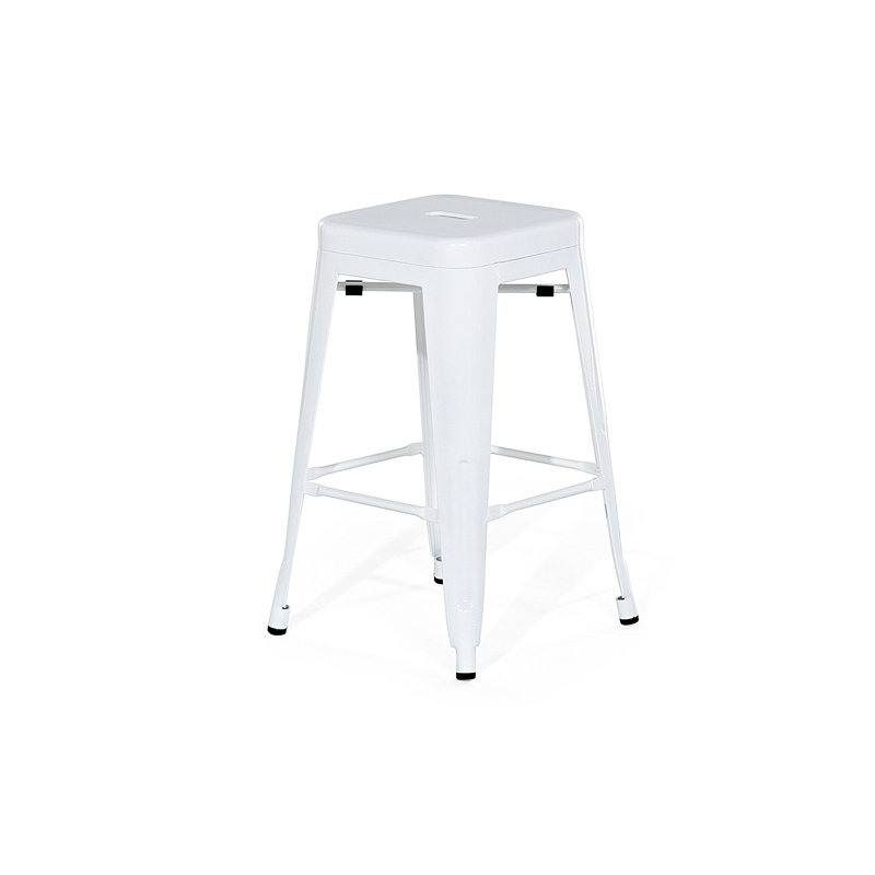 Counter Stool with Metal Frame, Counter Stool (24" Seat Height), White