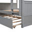 Lit superposé double au-dessus de double avec lit gigogne simple, gris, durable et peu encombrant pour les maisons modernes