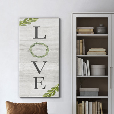 «Love», reproduction d'art textuel sur toile tendue