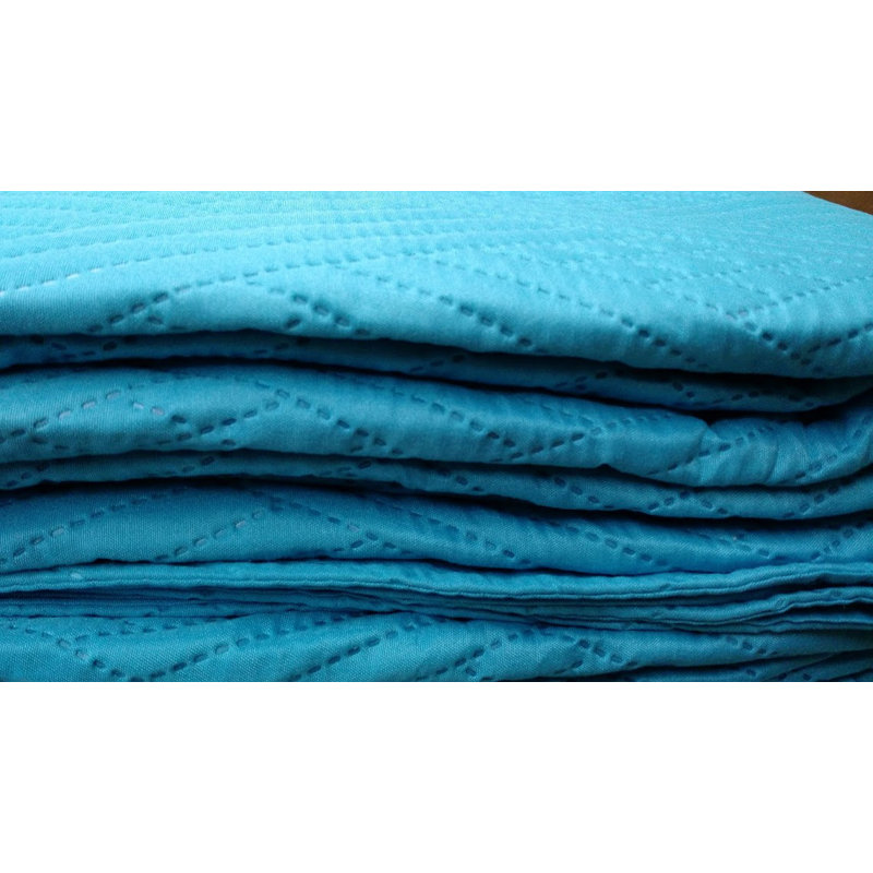 Kiri Coastal Polyester Coverlet, California King Coverlet + 2 King Shams, Bright Blue