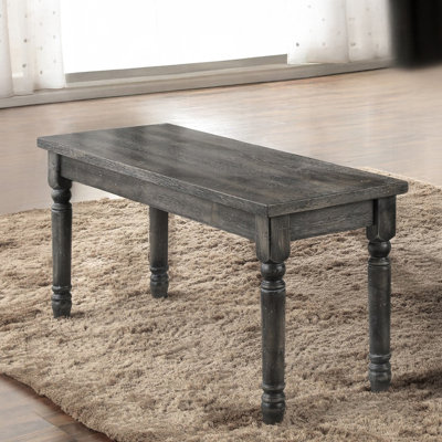 Banc en bois de 40 po de style rustique gris, finition patinée, pieds tournés en bois d'hévéa massif, hauteur de 18 po, profondeur de 14 po, pour banc de salle à manger, grand, large, 22 lb