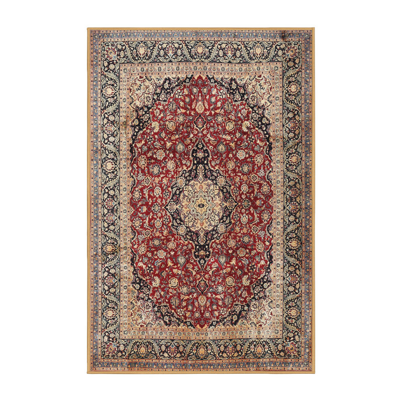 Tapis traditionnel beige / rouge / beige Diantha, Rectangle 2 pi x 5 pi