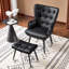 Fauteuil à oreilles et repose-pieds capitonnés-1583890534