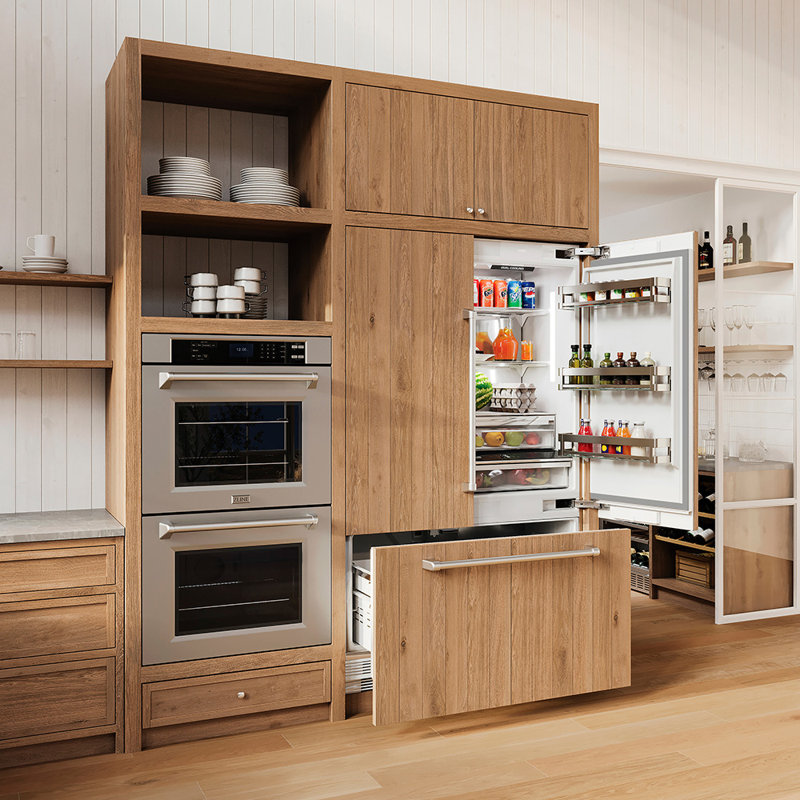 ZLINE 36" Built-In 3-Door French Door Refrigerator with Internal Water and Ice Dispenser, Matte Black