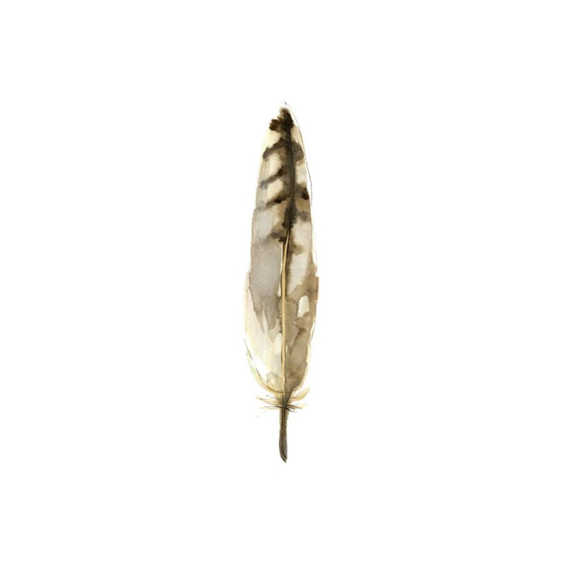 Fall Feathers VII Painting by Elena Carlie, 58" H x 20" W x 1.5" D, Glass Coat