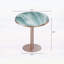 Table de salle à manger ronde ronde avec plateau en faux marbre, structure en métal robuste pour les espaces compacts-130198923