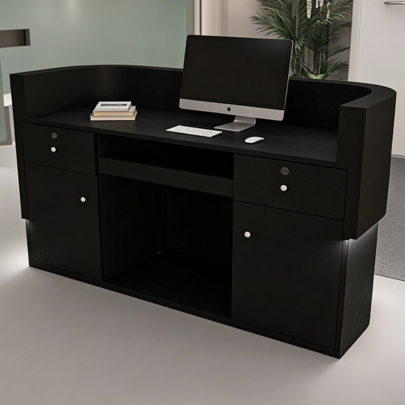 Bureau de réception rectangulaire Modern, 59.06, Noir
