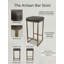Tabouret de bar en cuir gris