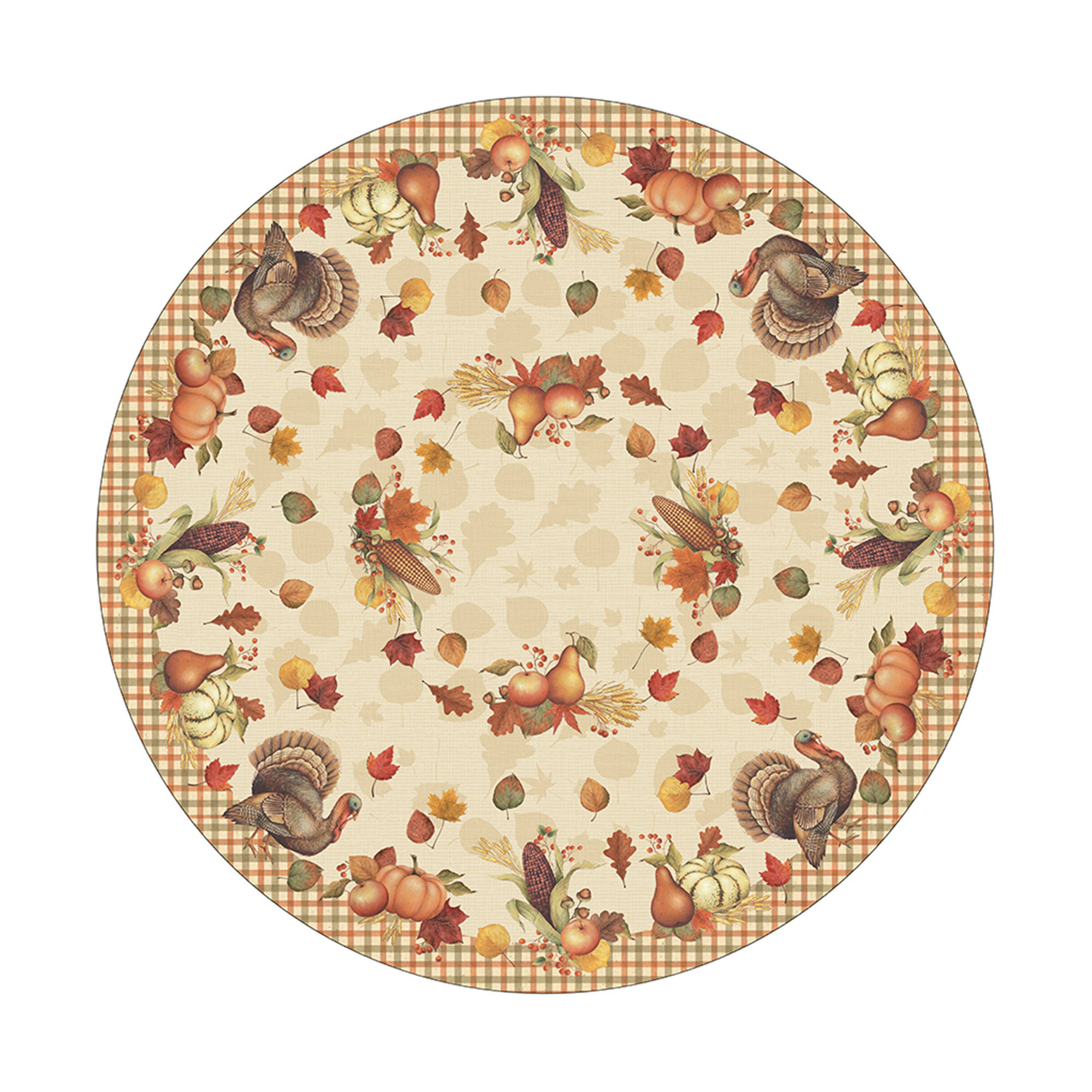 The Holiday Aisle® Florien Round Thanksgiving Tablecloth Wayfair
